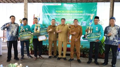 Bupati Maesyal Rasyid Apresiasi Lomba Lumbung Pangan Masyarakat, Lumbung Karya Jaya Desa Carenang Cisoka Juara Pertama